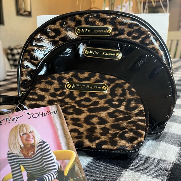 Betsey Johnson Handbags - Betsey Johnson 3 piece patent leather makeup bags